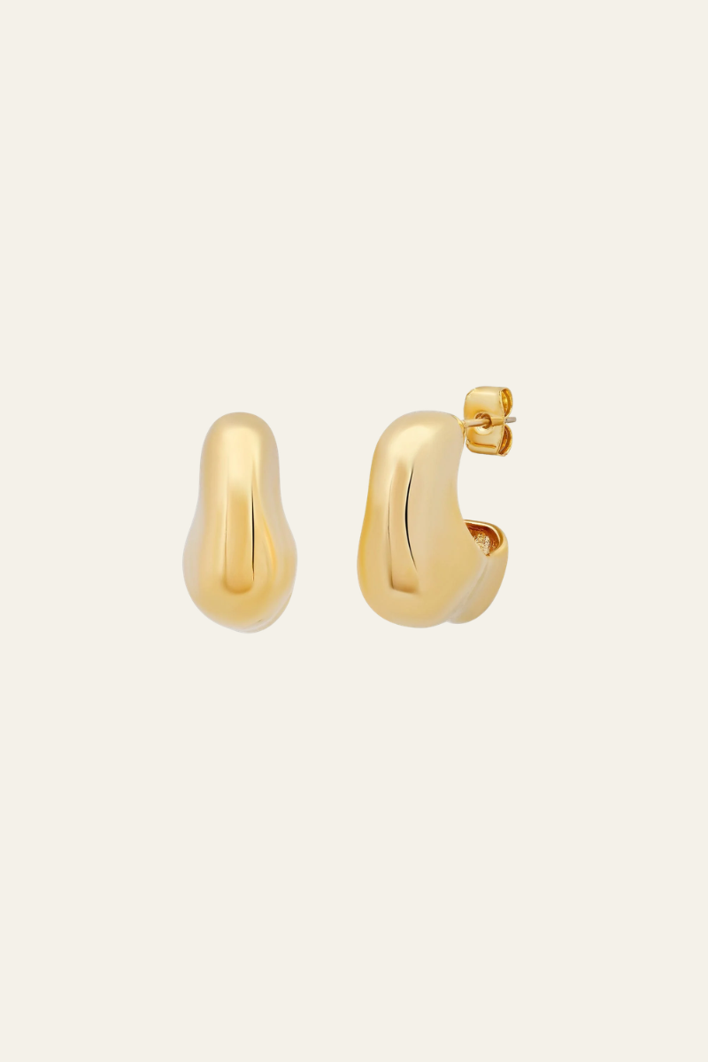 Pear Shaped Gold Huggie