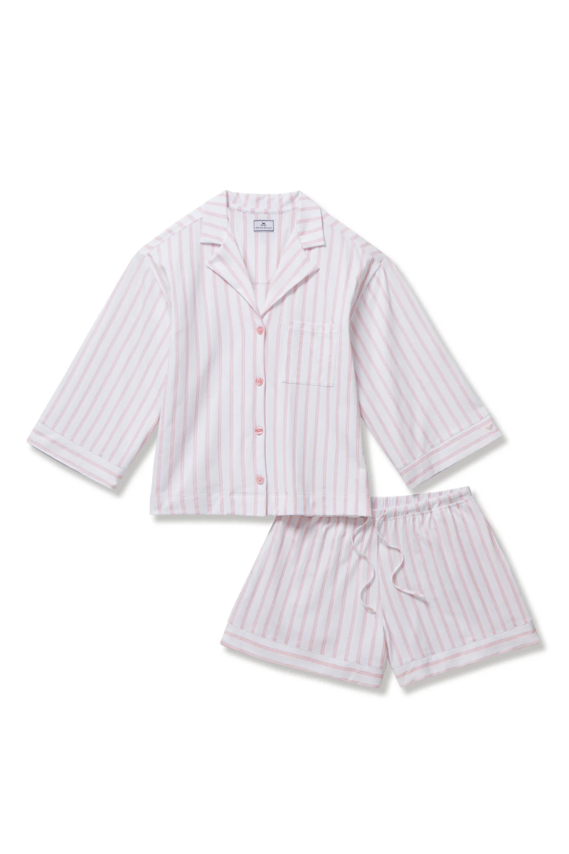 The Olivia Pima Short Set in Pink Stripe