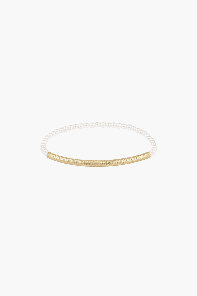 Bliss Bar Textured Pearl 3mm Bracelet