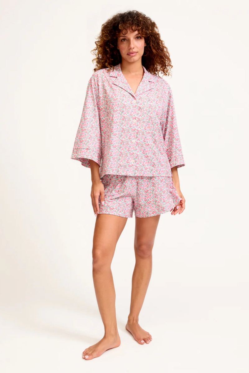 The Olivia Pima Short Set in Fleurs de Rose