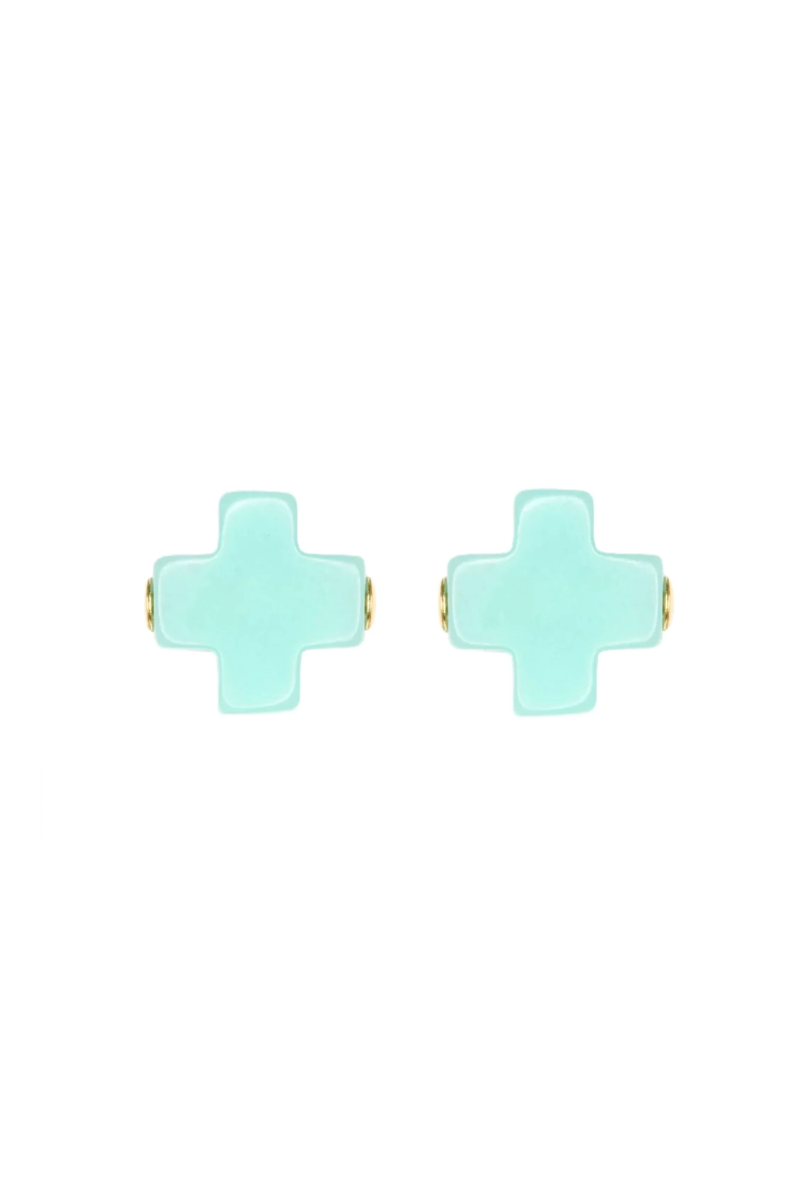 Signature Cross Stud - Mint