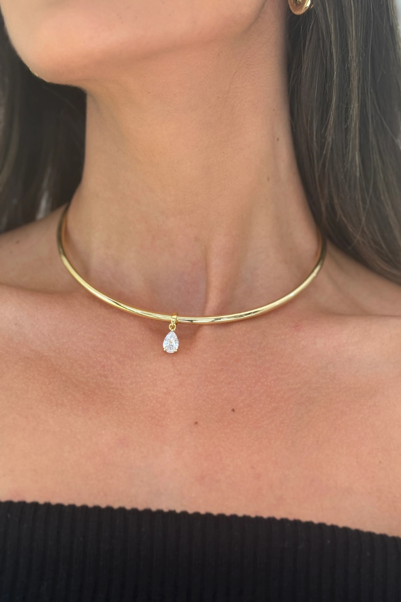 Pear Cut Necklace Cuff