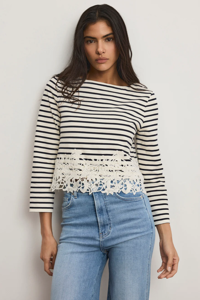 Hovey Striped Lace T-Shirt
