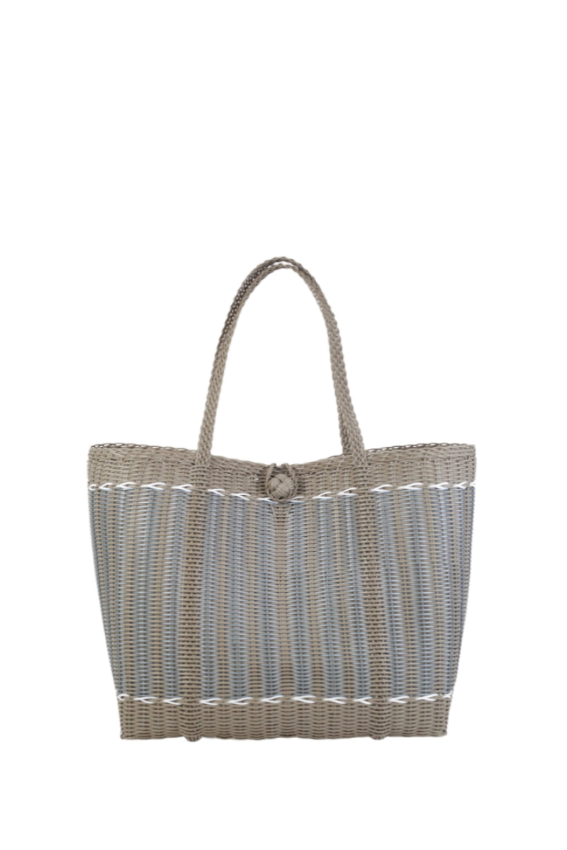 Medium, Guadalupe in Putty + Silver Tote