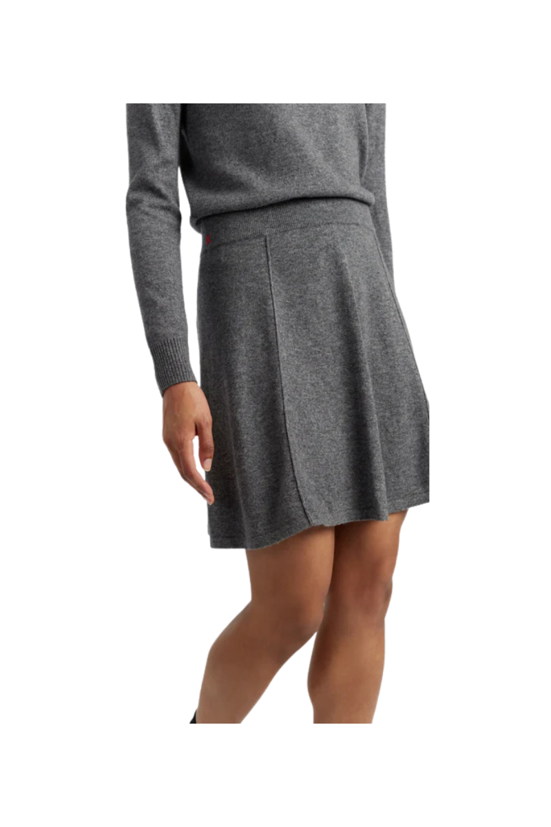 Grey Wool-Cashmere Mini Skirt