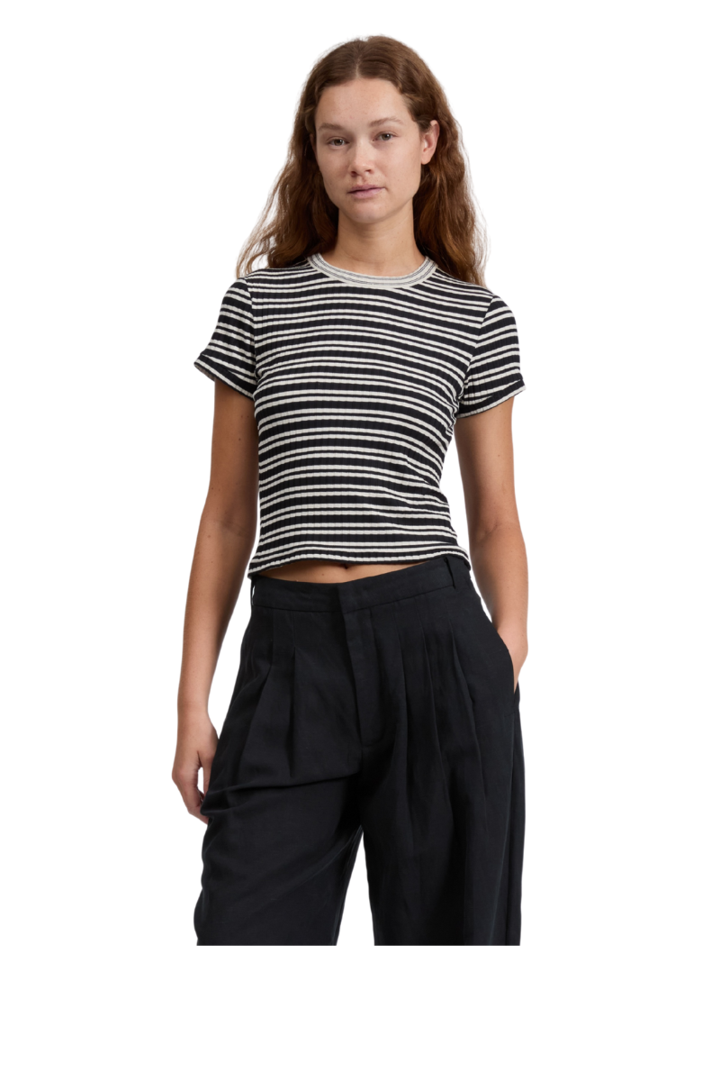 Luca Striped Ribbed-Knit Baby T-Shirt