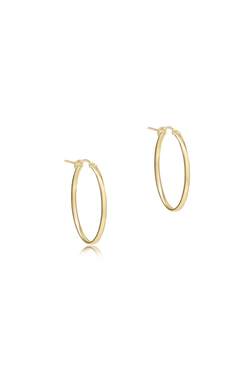 Oval Gold 1" Post Hoop - Smooth