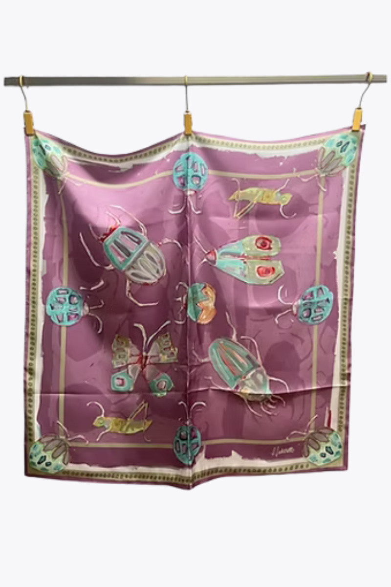 17x17 100% Silk Bug Scarf