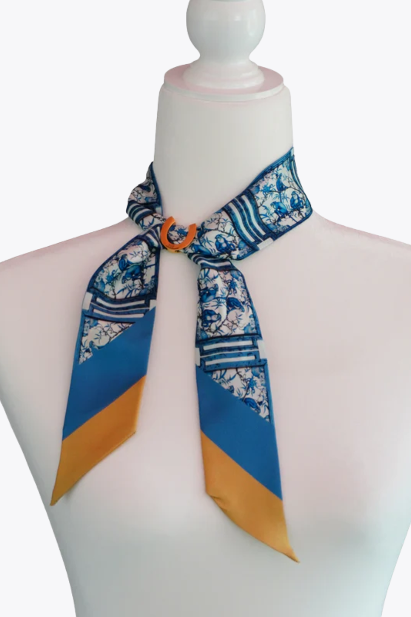 Chinoiserie Monkeys (Blue) Twillionaire & Scarf Ring