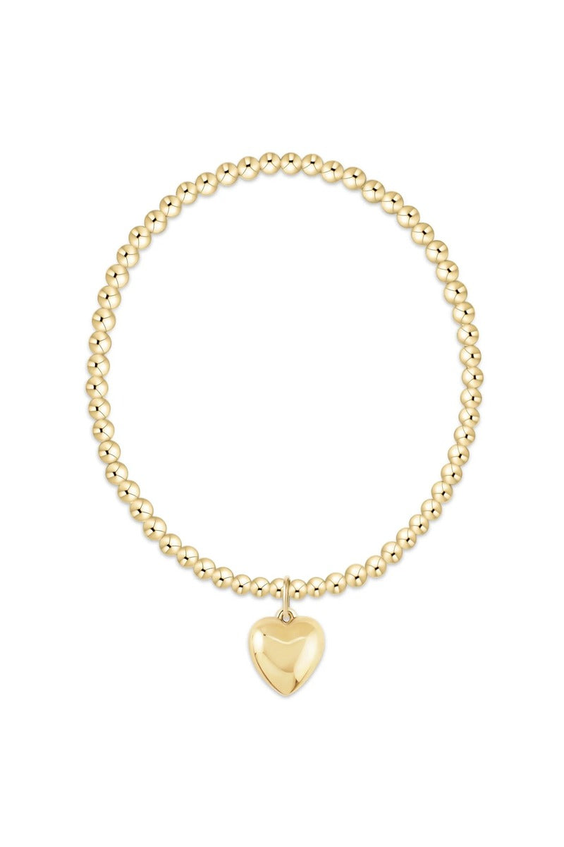 Classic Gold 3mm Bracelet Love Plush Gold Charm