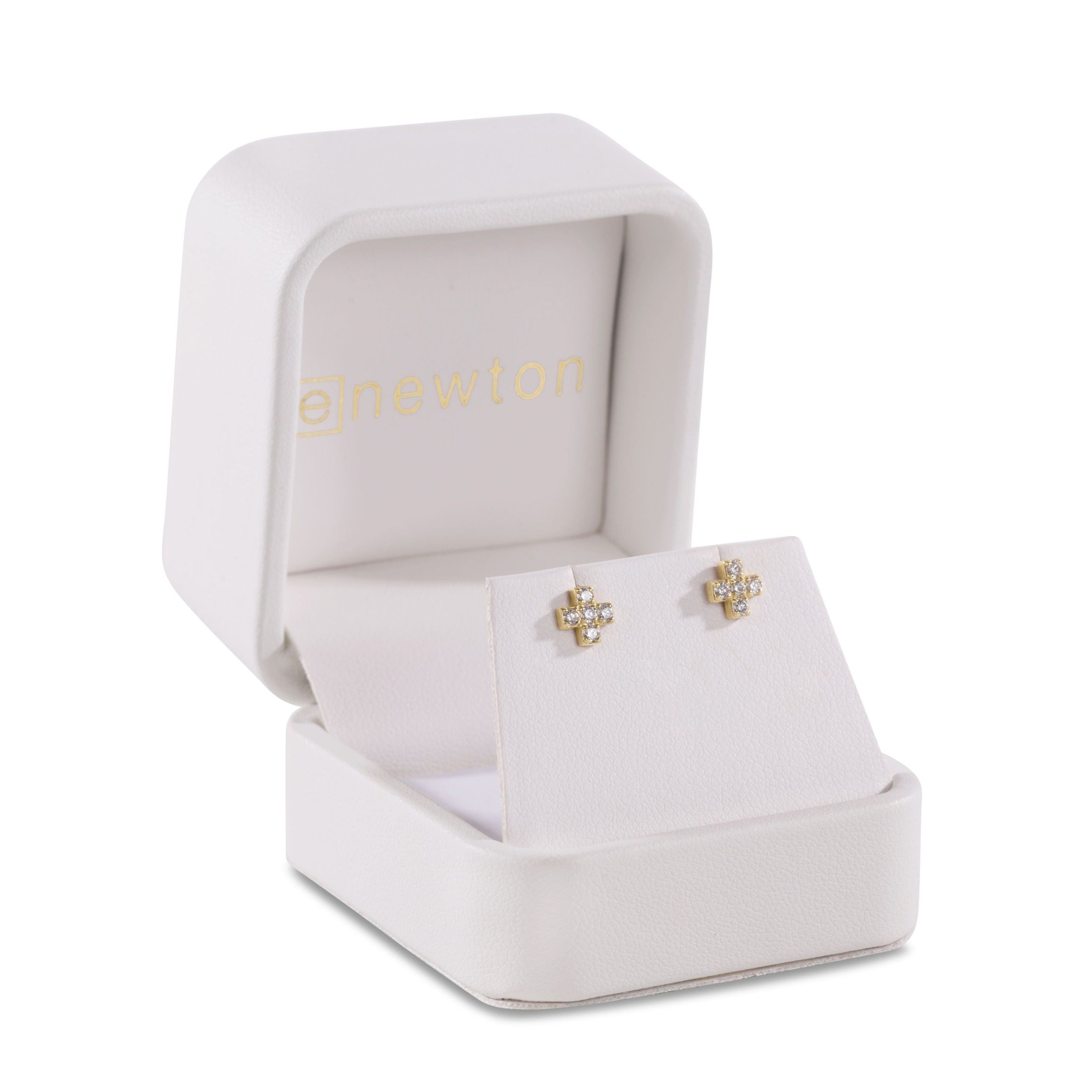 14kt Gold & Diamond Signature Cross Studs