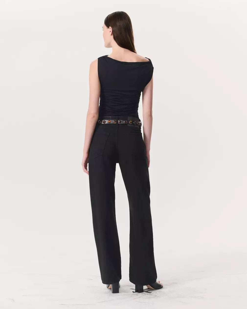 Luca Shirred Scoop-Neck Top