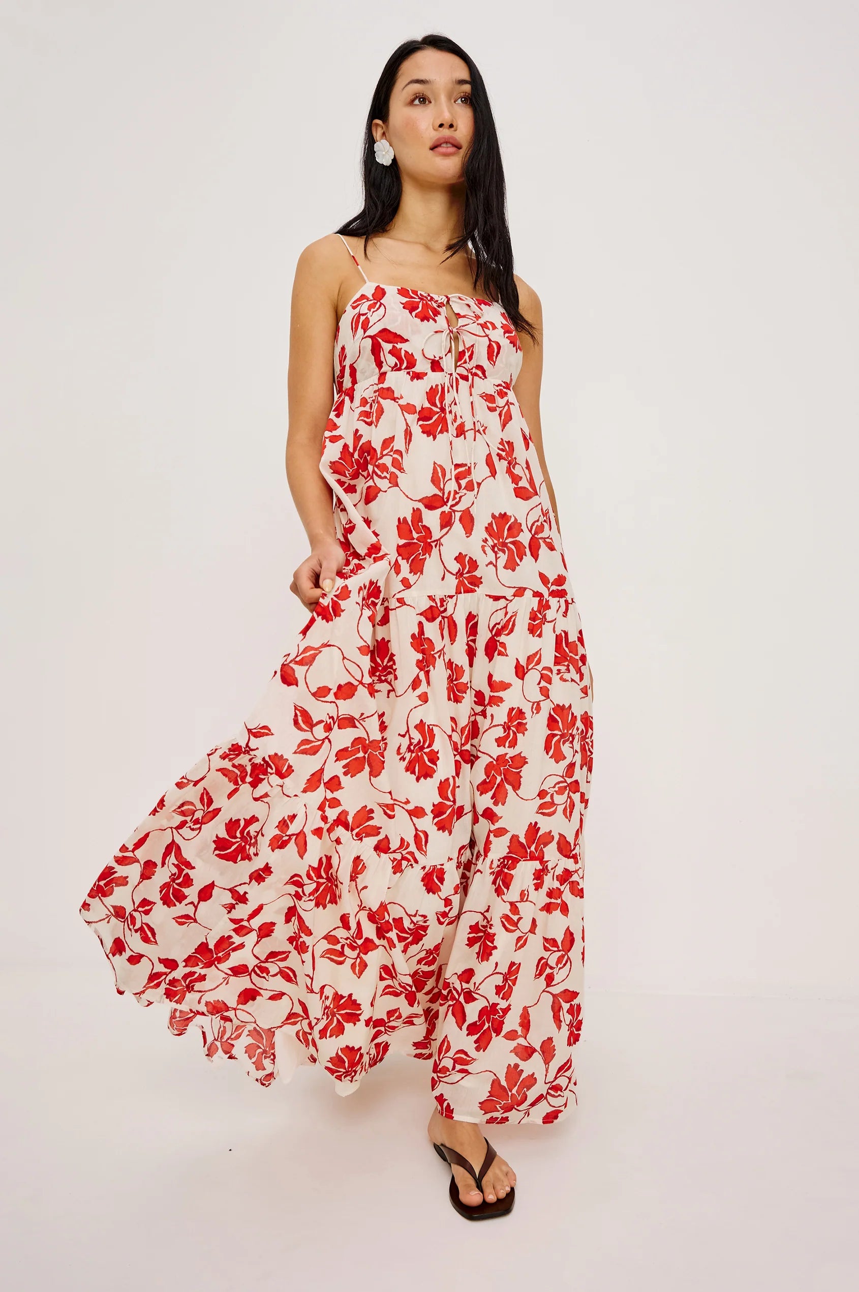 chinese dress ladies Leopard Print Sheer Draped Maxi Dress  Micas