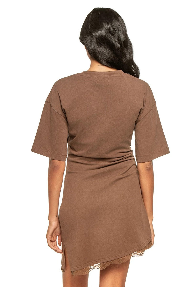 Mon Renn Liora Mini Dress in Fudge