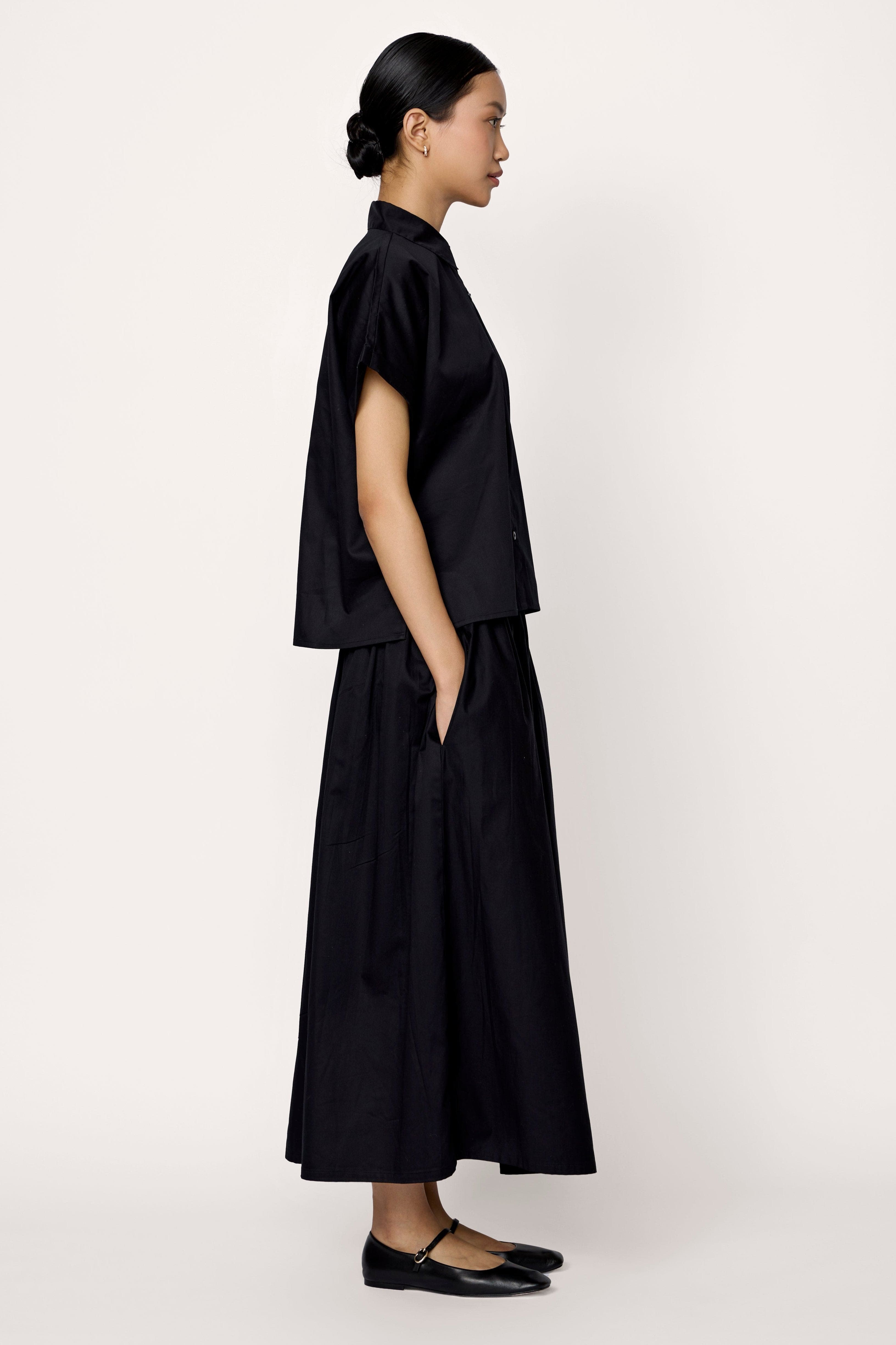 Relaxed Short Sleeve Shirt - Black