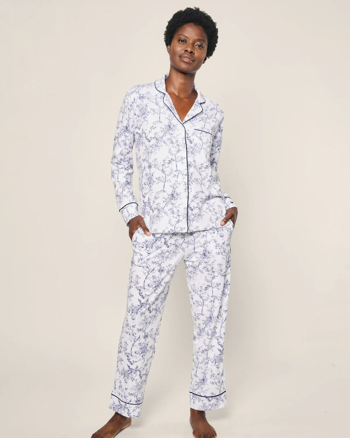 Pima Long Sleeve Pajama Set Timeless Toile