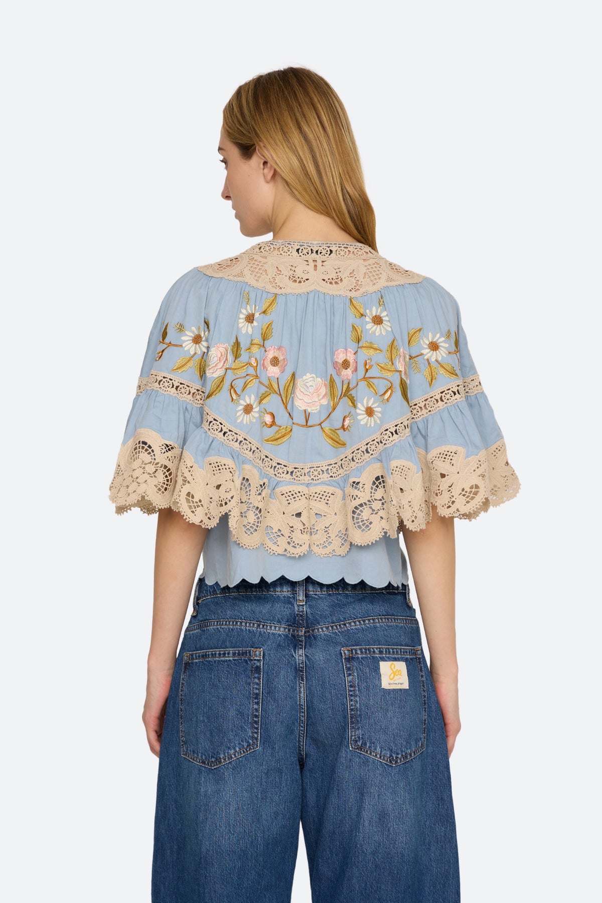 SHIRA EMB CAPE BLOUSE (D2)
