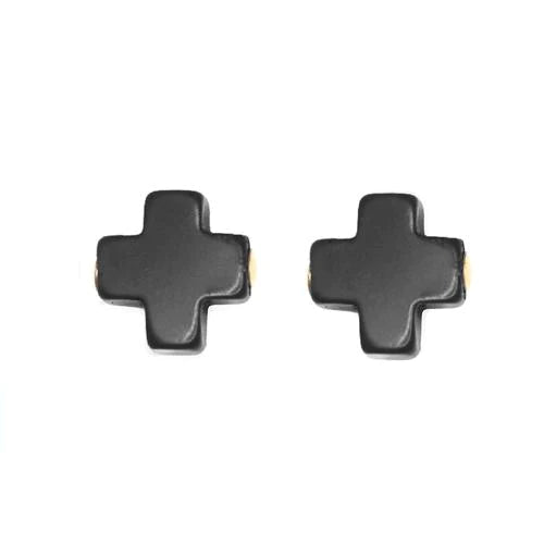 Signature Cross Stud - Onyx