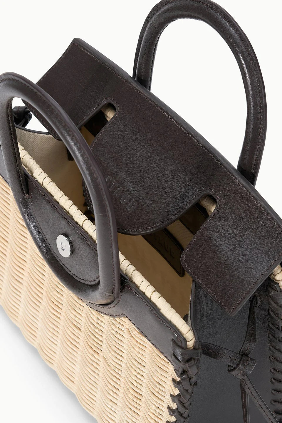 Maude Mini Wicker Carryall Natural/Espresso