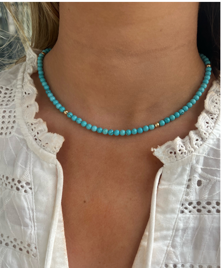 Liv James - Mini Turquoise Round Necklace