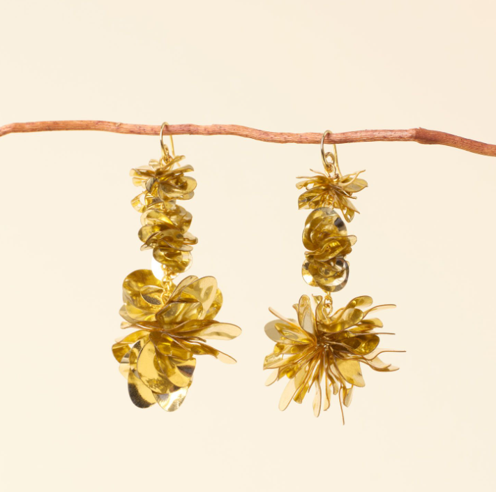 Carmine Triple Drop Earrings