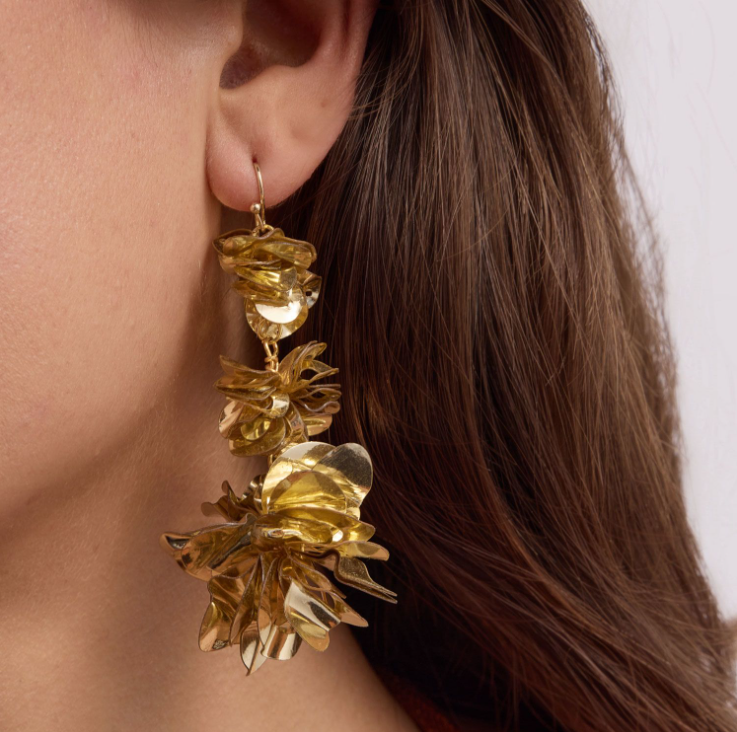 Carmine Triple Drop Earrings