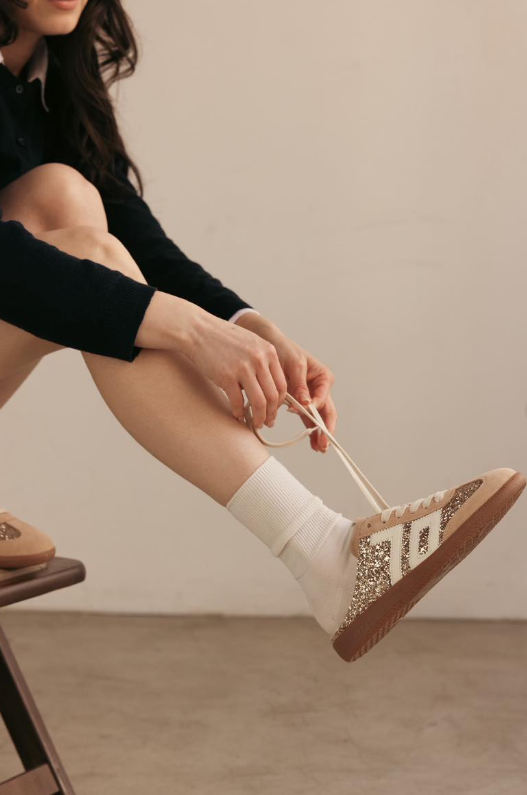 Back 70 Streetwear Easter in Glitter Gold Backless Sneaker