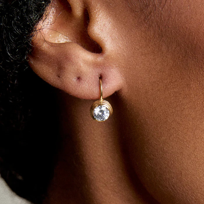 Bezel Drop Earrings