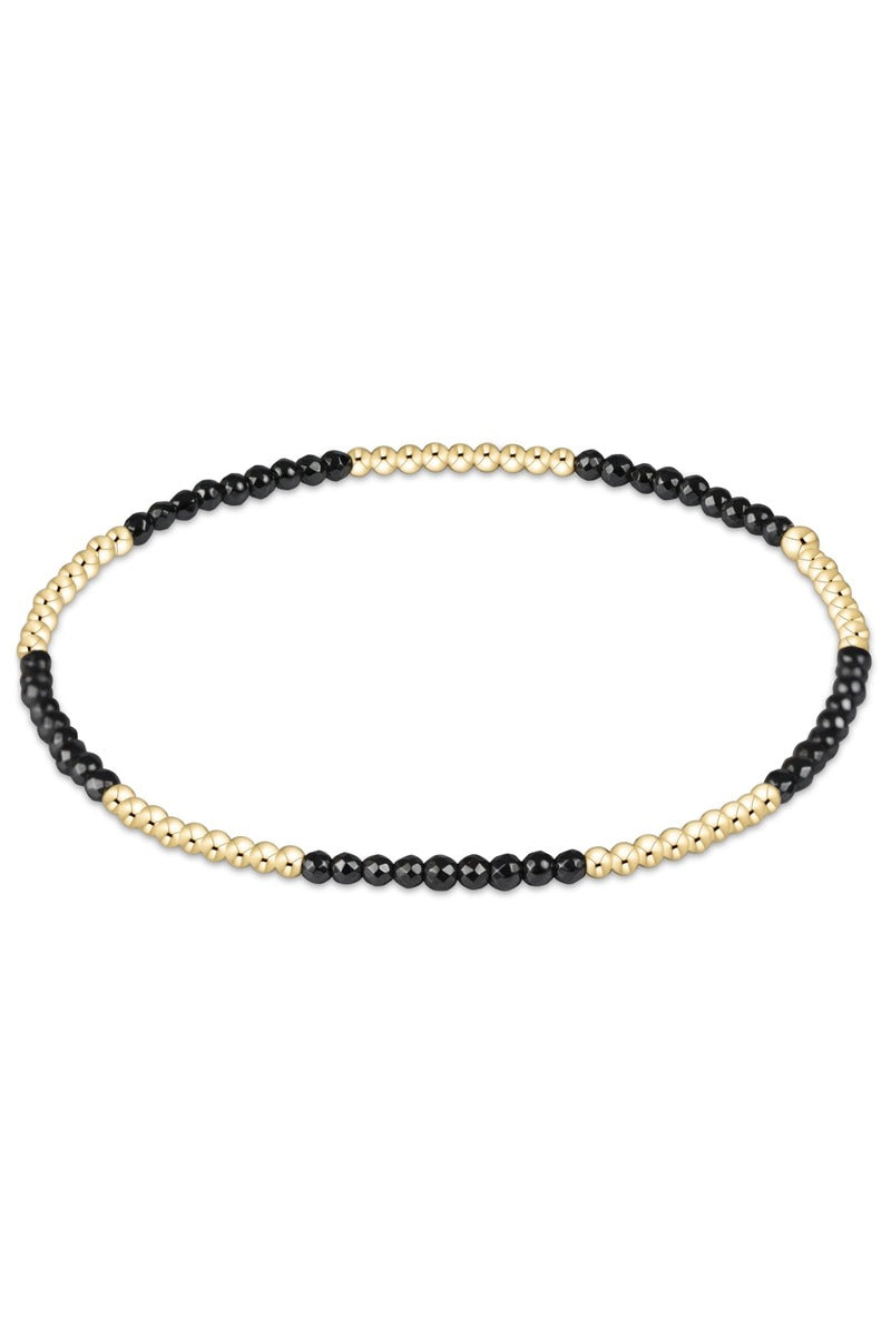 Blissful Pattern 2mm Bead Bracelet - Faceted Hematite