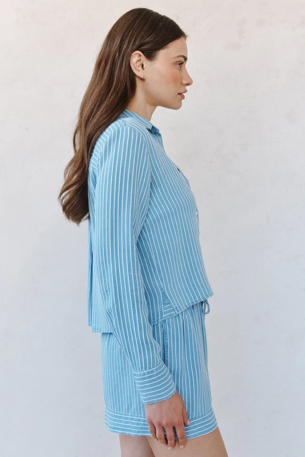 Mixed Stripe Button Down Shirt Coastal Stripe Wash