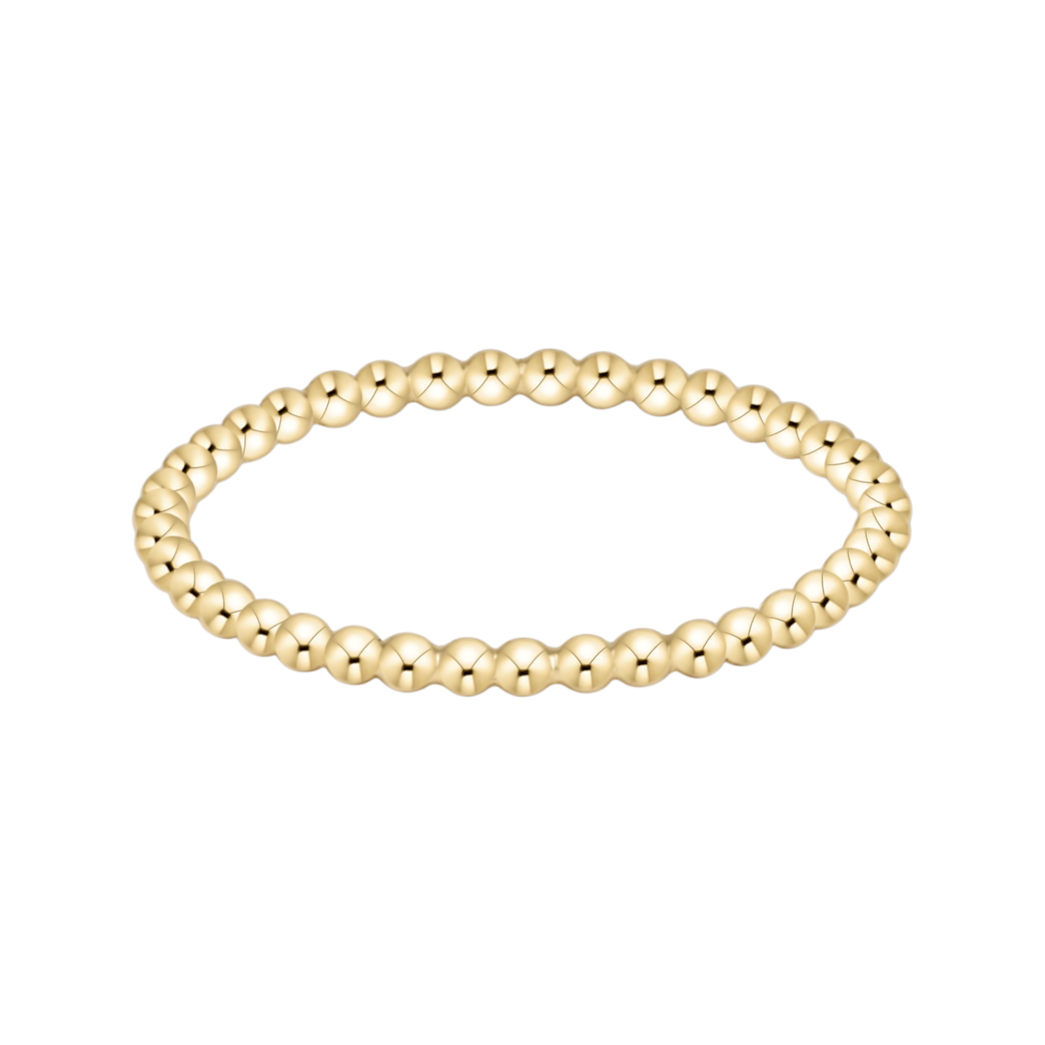 Classic Gold 1.5mm Beaded Ring - Size 8