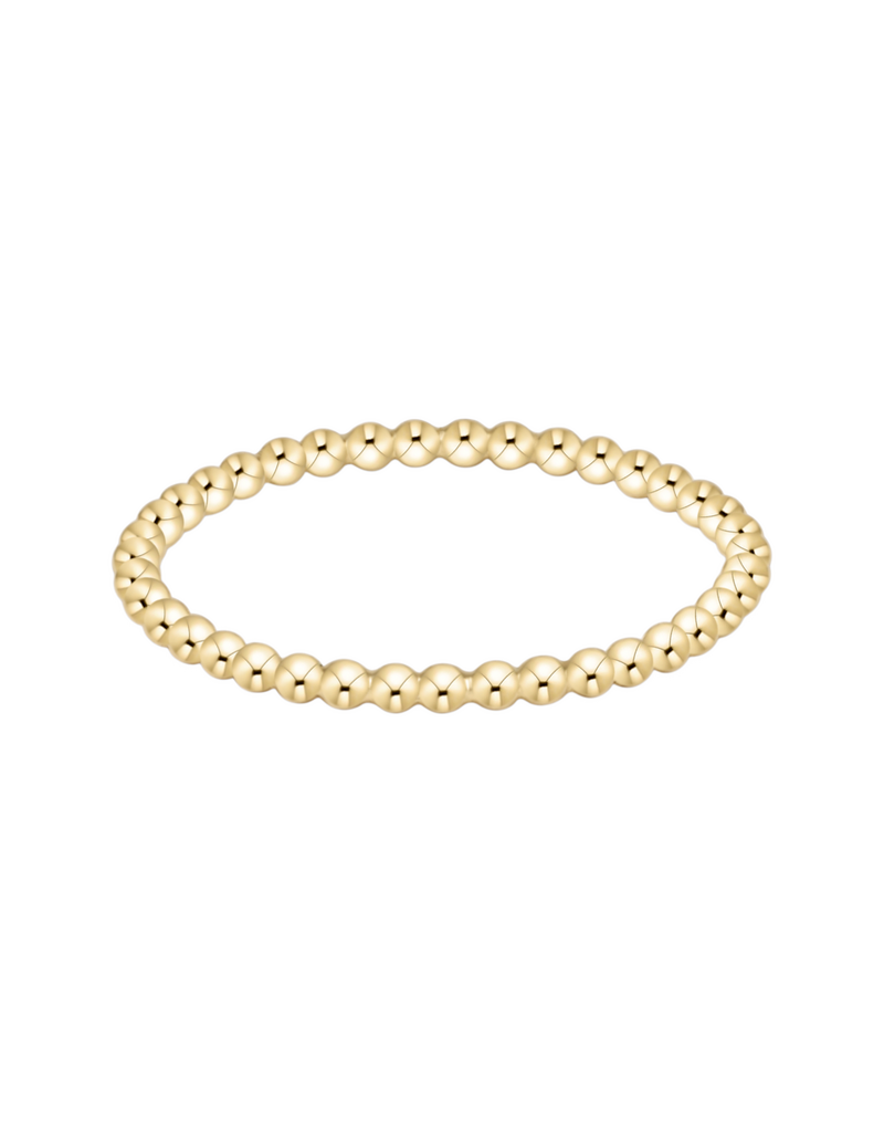 Classic Gold 1.5mm Beaded Ring - Size 7