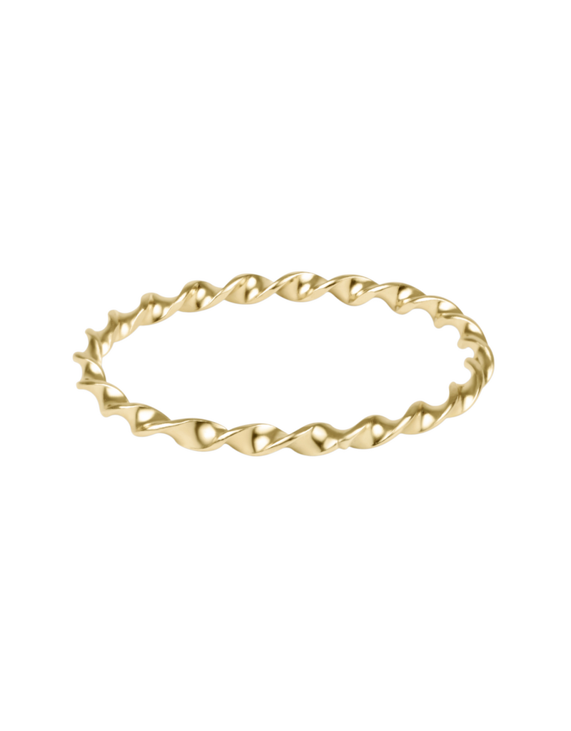 Classic Gold Twisted Thin Band Ring - Size 8