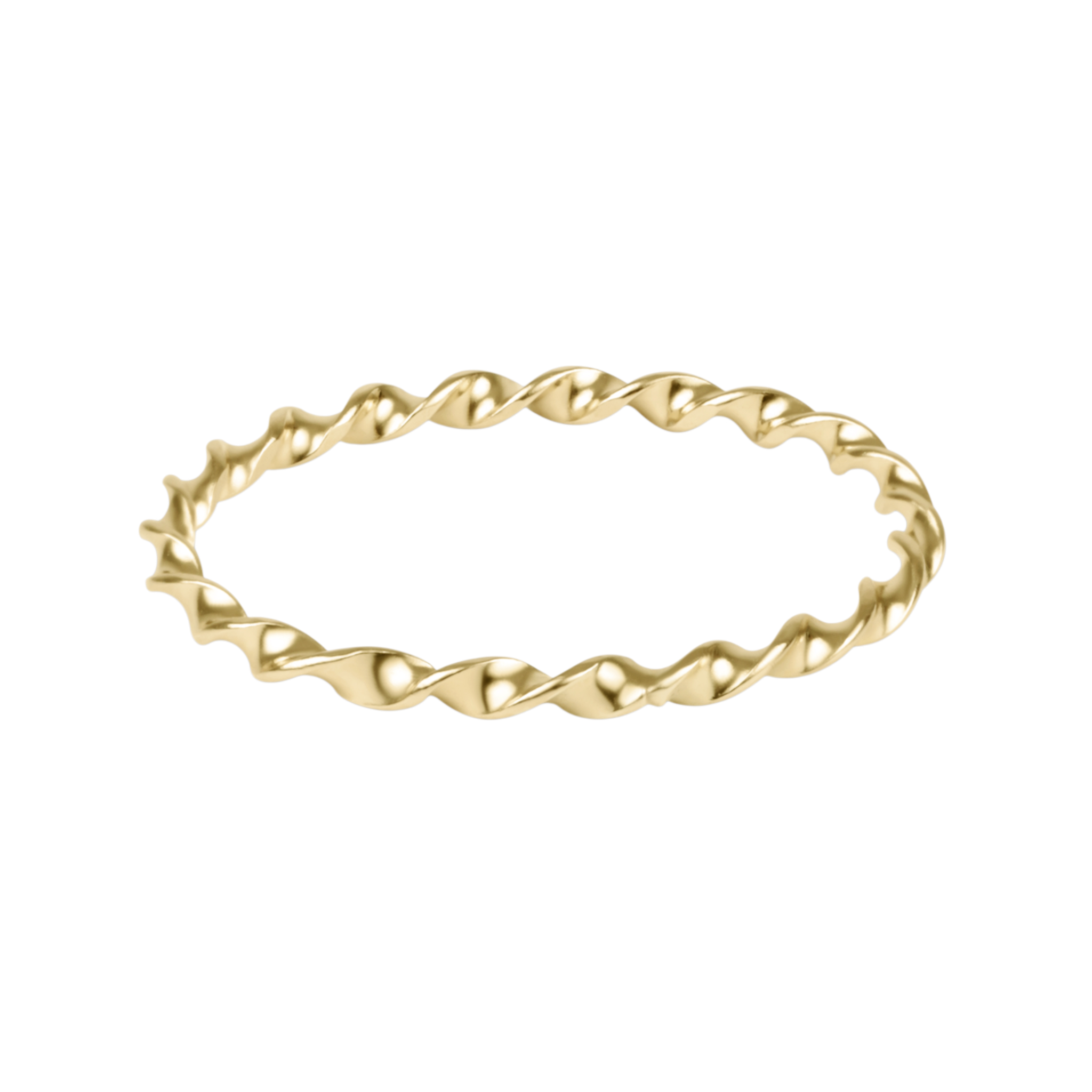 Classic Gold Twisted Thin Band Ring - Size 8