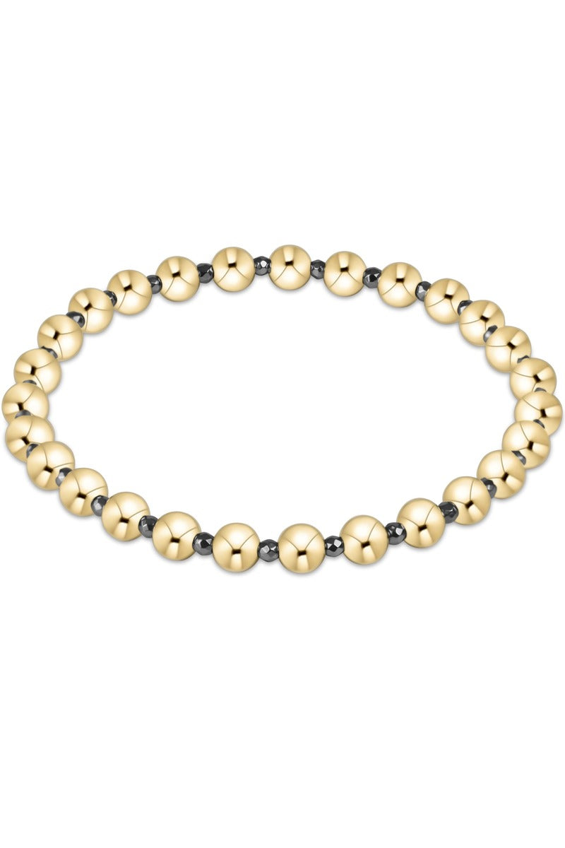 Silver Faceted Hematite Grateful Pattern 5mm Bead Bracelet