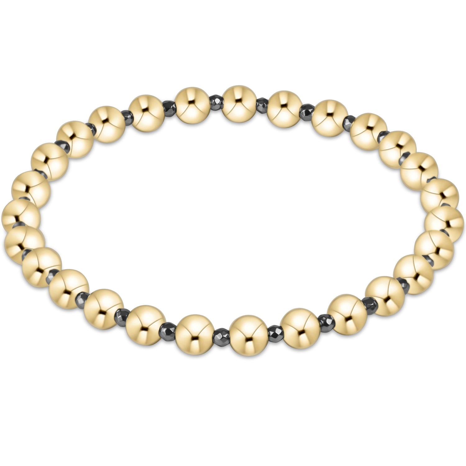 Silver Faceted Hematite Grateful Pattern 5mm Bead Bracelet