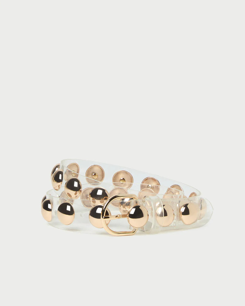 Issa Clear/Champagne Studded Belt