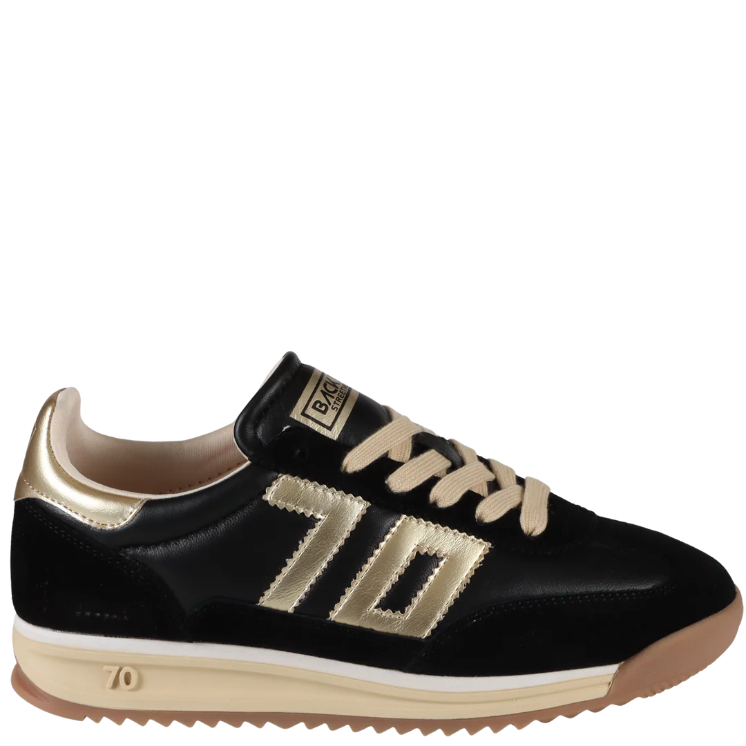 Back 70 Streetwear Jogger Sneaker Black and Gold