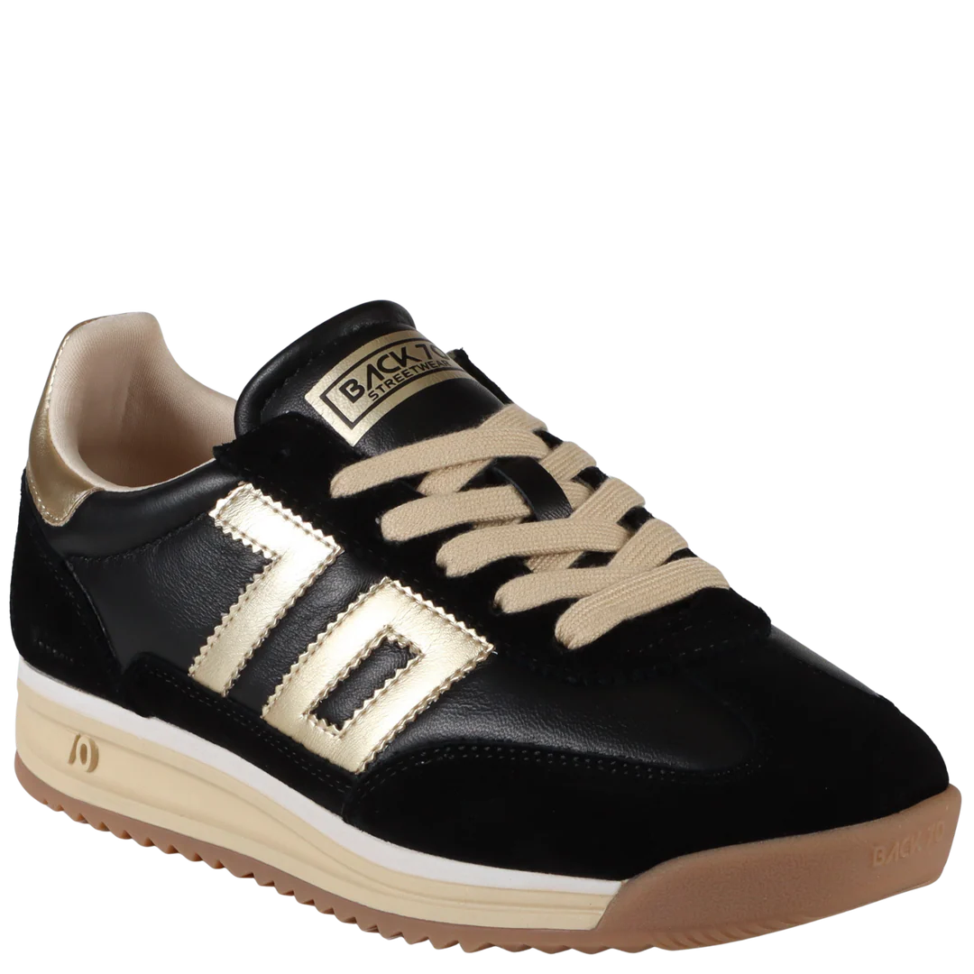 Back 70 Streetwear Jogger Sneaker Black and Gold