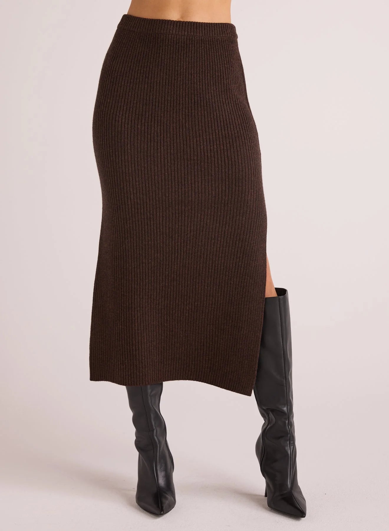 Knit Skirt with Slide Slit