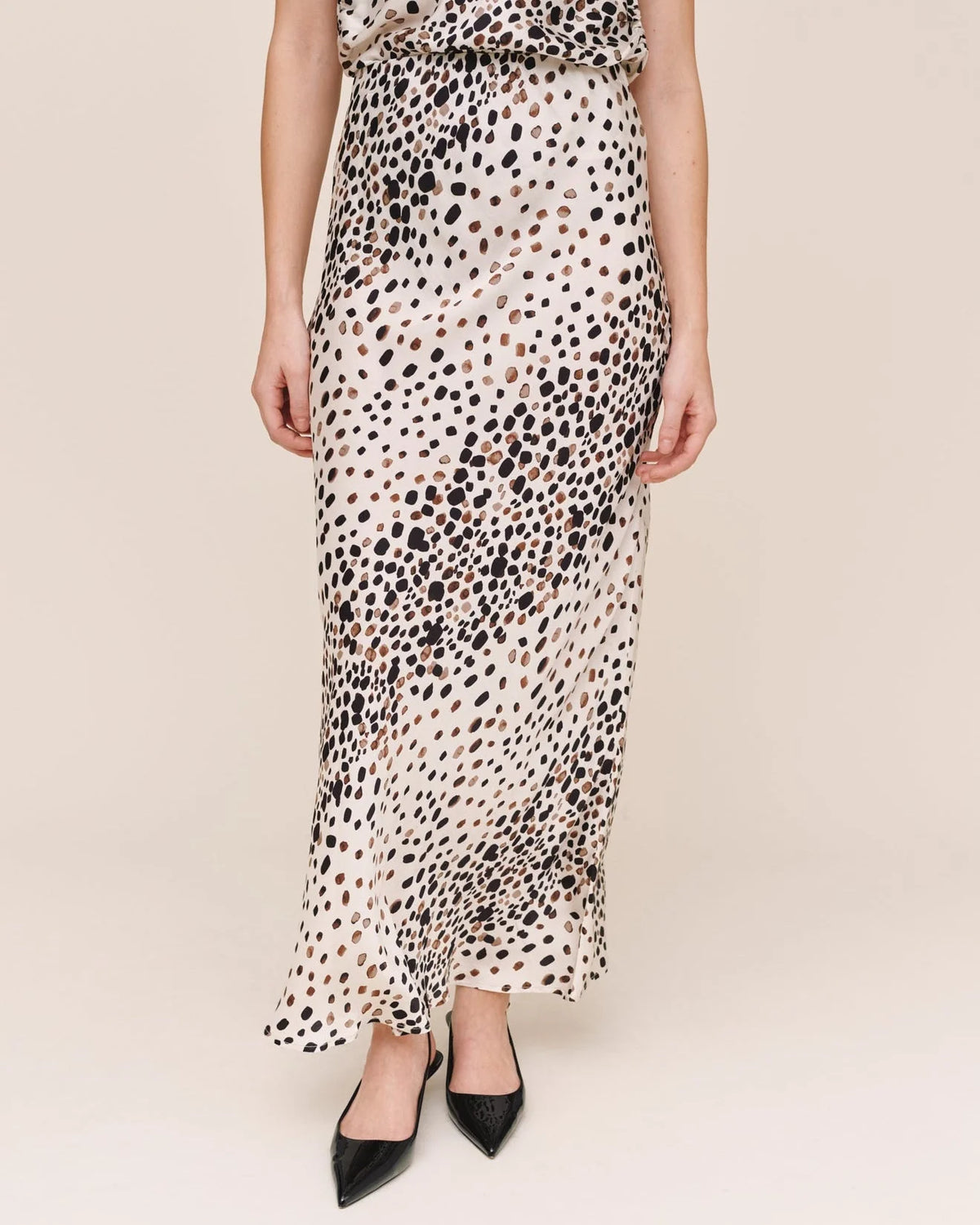 Side Slit Bias Maxi Skirt