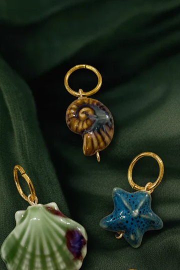 Ceramic Conch Shell Charm