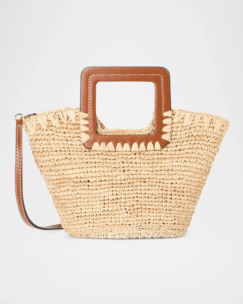 Shirley Raffia Mini Bucket Bag