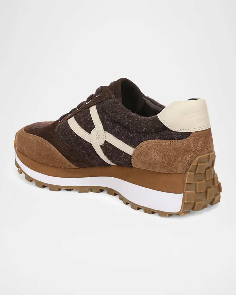 Valentina Felt Mixed Leather Retro Sneakers