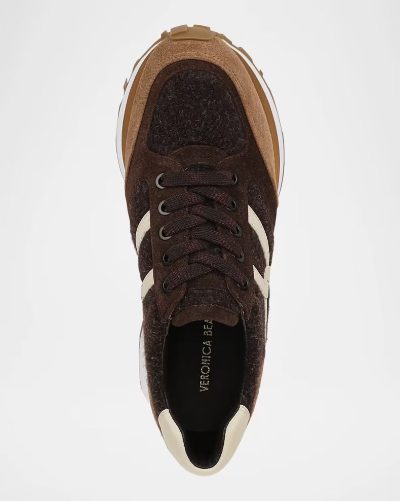 Valentina Felt Mixed Leather Retro Sneakers