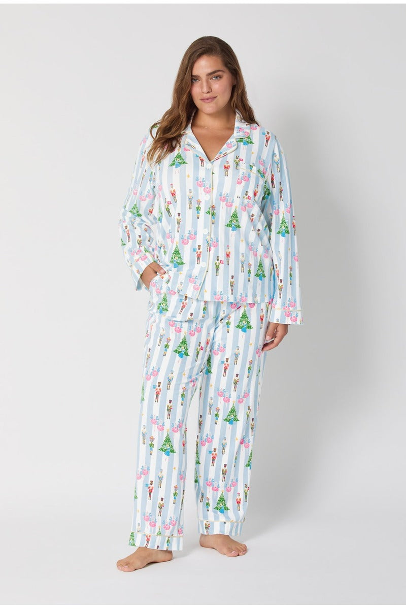 Sugarplum Stripe Long Sleeve Classic Stretch Jersey Pj Set