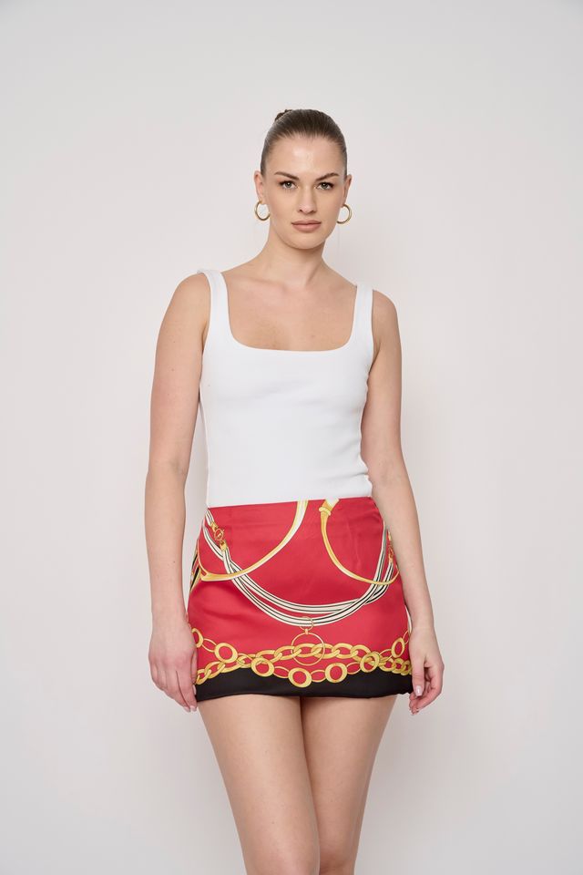 Alona Mini Skirt Positano Red