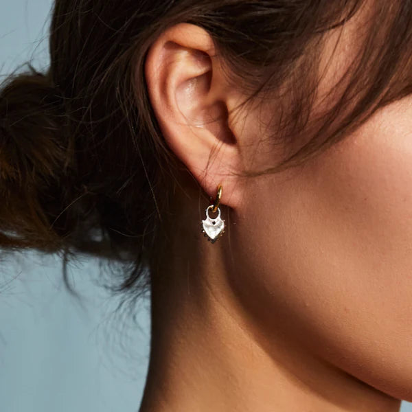 HART - Two-Toned Spikey Heart Huggies