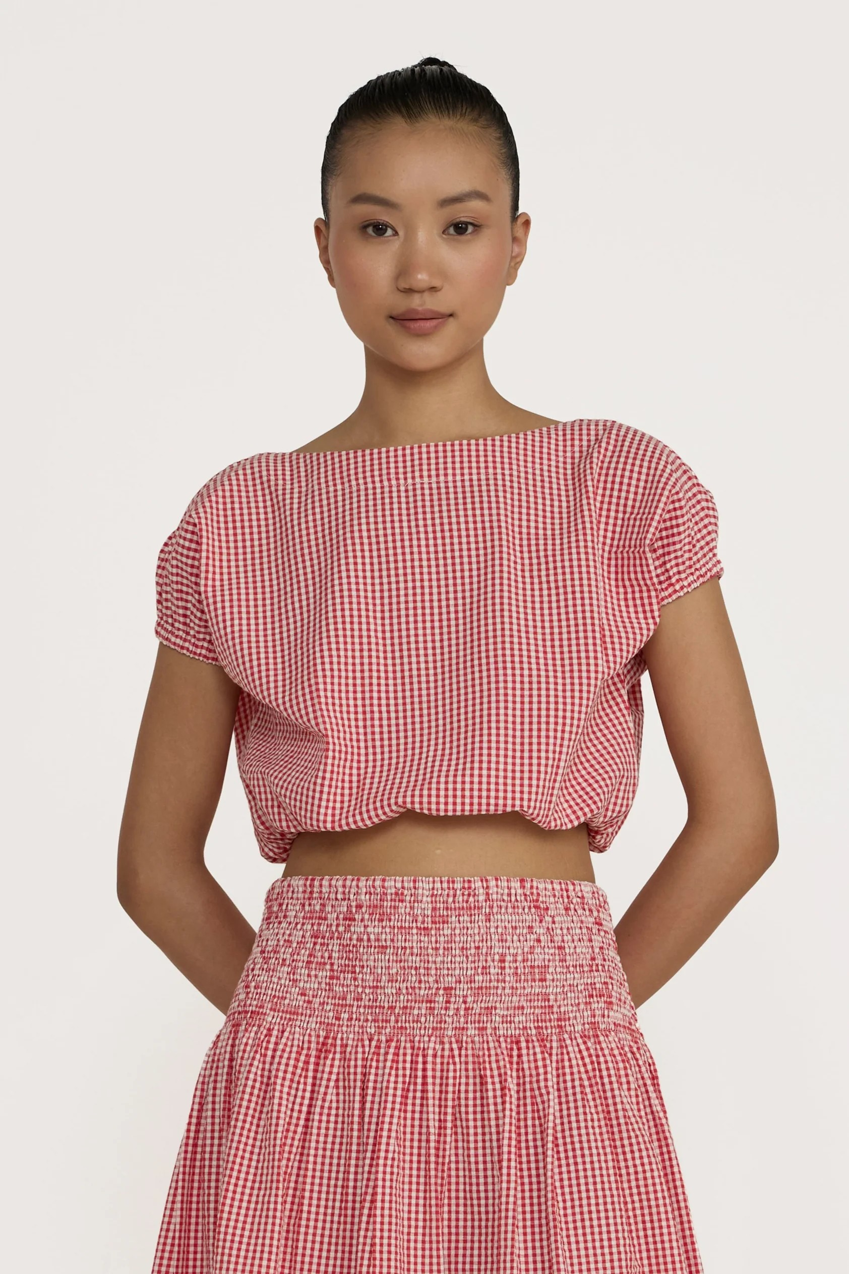 Bubble Top - Poppy Gingham
