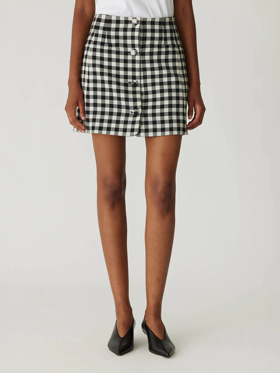 Phillipa Check Button Front Skirt